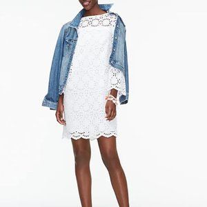 J Crew Bell-sleeve dress in embroidered eyelet